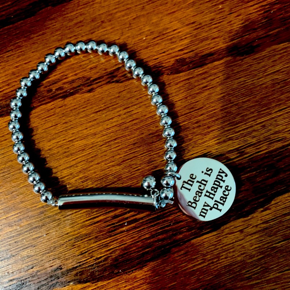 NWT - stainless steel beaded bracelet